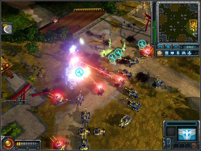 Do zburzenia masz trzy posterunki, każdy ulokowany na identycznym pagórku jak Twój - Symfonia stali | Wyzwania główne | Command & Conquer Red Alert 3 - Powstanie - Command & Conquer: Red Alert 3 - Powstanie - poradnik do gry