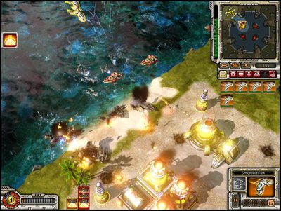 Oponent w bój pośle głownie elektryczne płaszczki, które czasemi transportowane będą przez dwuwirnikowce - Za żelazną kurtyną | Wyzwania poboczne - Command & Conquer: Red Alert 3 - Powstanie - poradnik do gry