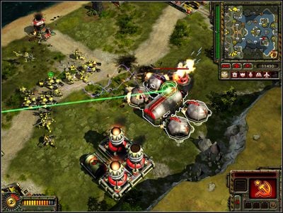 Dobrym pomysłem wydaje się zabrać ze sobą kilka dwuwirnikowców bądź coś podobnego w działaniu, bowiem Moskwin na pewno zechce rozpocząć produkcję śmiercionośnych pancerników (baza w rogu) - Nadzwyczajny dowódca | Wyzwania poboczne - Command & Conquer: Red Alert 3 - Powstanie - poradnik do gry