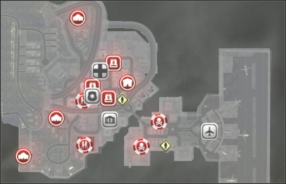 Miasto nie jest zbyt duże i nie licząc kilkunastu lokali, komisariatu policji, sądu, jednego banku oraz szpitala nic więcej tutaj nie znajdziesz - Widok Dona - Miasta | Elementy gry Ojciec chrzestny II - Ojciec chrzestny II - poradnik do gry