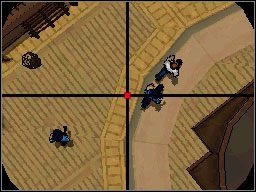 Po dotarciu do hotelu i zajęciu dogodnej do strzału pozycji, z pomocą prostej mini-gry składamy karabin snajperski - Misje Główne (cz.5) | Misje Grand Theft Auto Chinatown Wars - Grand Theft Auto: Chinatown Wars - poradnik do gry