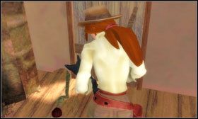 Fenimore zostaje postrzelony, a Rhiannon uprowadzona, uprzednio próbując pokonać bandytów w walce wręcz - Opis przejścia cz.1 - Fenimore Fillmore: Zemsta - poradnik do gry