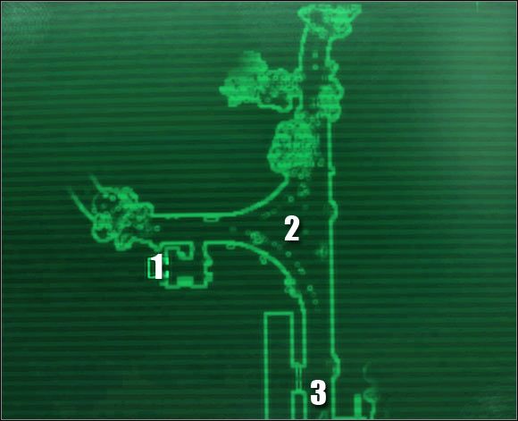 Oznaczenia na mapie: 1 - wejście do tuneli metra - Główne questy - Quest 3 (cz.3) | Broken Steel | Fallout 3 - Fallout 3 - poradnik do gry