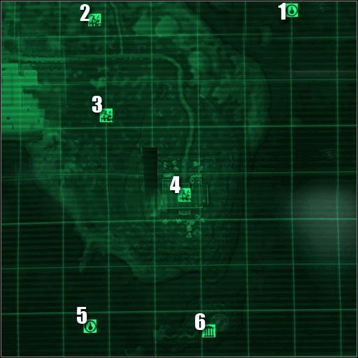 Oznaczenia na mapie - Fallout 3: Mapy strefy Point Lookout Point Lookout - Fallout 3 - poradnik do gry
