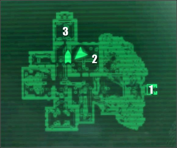 Oznaczenia na mapie: 1 - wejście do bazy wyrzutków - Fallout 3: Prolog - Quest 1 (cz.2) Operation Anchorage - Fallout 3 - poradnik do gry