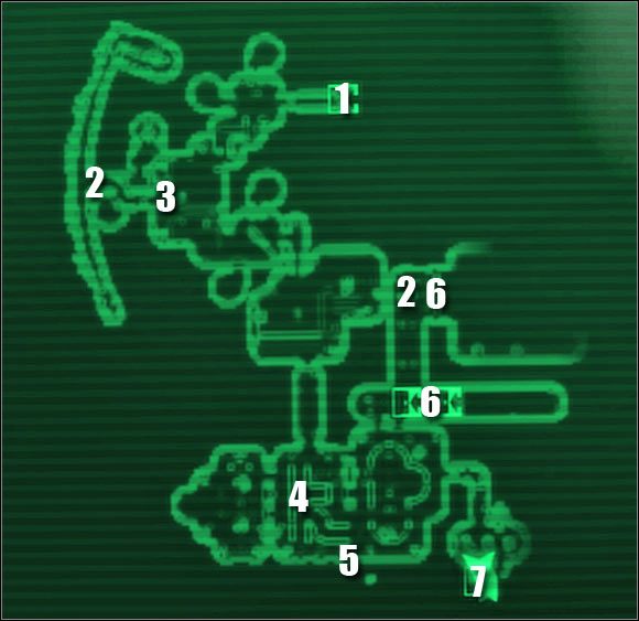 Oznaczenia na mapie: 1 - przejście do: Pokład obserwacyjny - Główne questy - QUEST 3 (cz.2) | Mothership Zeta | Fallout 3 - Fallout 3 - poradnik do gry