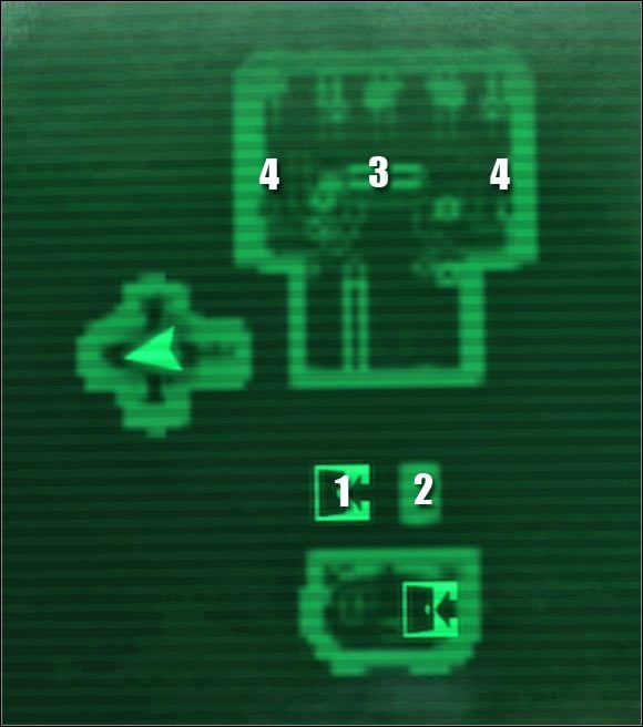 Oznaczenia na mapie: 1 - teleporter do: Kwatery mieszkalne - Główne questy - QUEST 3 (cz.8) | Mothership Zeta | Fallout 3 - Fallout 3 - poradnik do gry