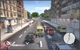 Gdy znajdziesz się w okolicach parku, otrzymasz informację o furgonetkach , które rozwożą nowe wydanie gazety - Na pełnych obrotach | Fabuła | Wheelman - Wheelman - poradnik do gry