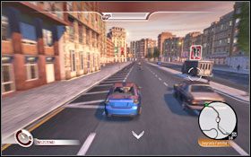 Czym prędzej wsiądź do któregokolwiek pojazdu - najlepiej dość wytrzymałego, choć i tak będziesz musiał zmieniać go dość często - i rusz w pościg za przywódcą gangu - Równowaga sił - Walka z Rumunami | Fabuła | Wheelman - Wheelman - poradnik do gry