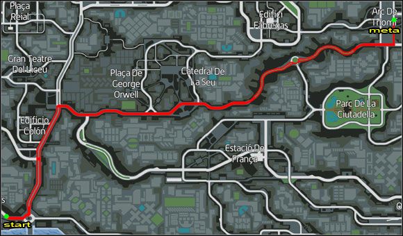 Proponowana trasa. - Taksówka (1-5) | Misje poboczne | Wheelman - Wheelman - poradnik do gry