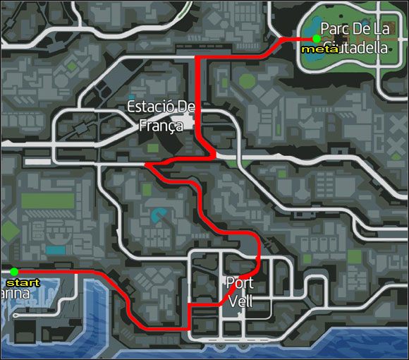 Proponowana trasa. - Taksówka (6-10) | Misje poboczne | Wheelman - Wheelman - poradnik do gry