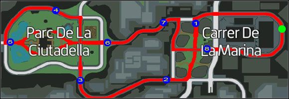Trasa wyścigu. - Uliczny pojedynek (11-15) | Misje poboczne | Wheelman - Wheelman - poradnik do gry