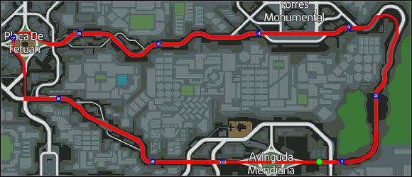 Trasa wyścigu. - Uliczny pojedynek (11-15) | Misje poboczne | Wheelman - Wheelman - poradnik do gry