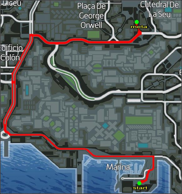 Proponowana trasa. - Ścigany (6-10) | Misje poboczne | Wheelman - Wheelman - poradnik do gry