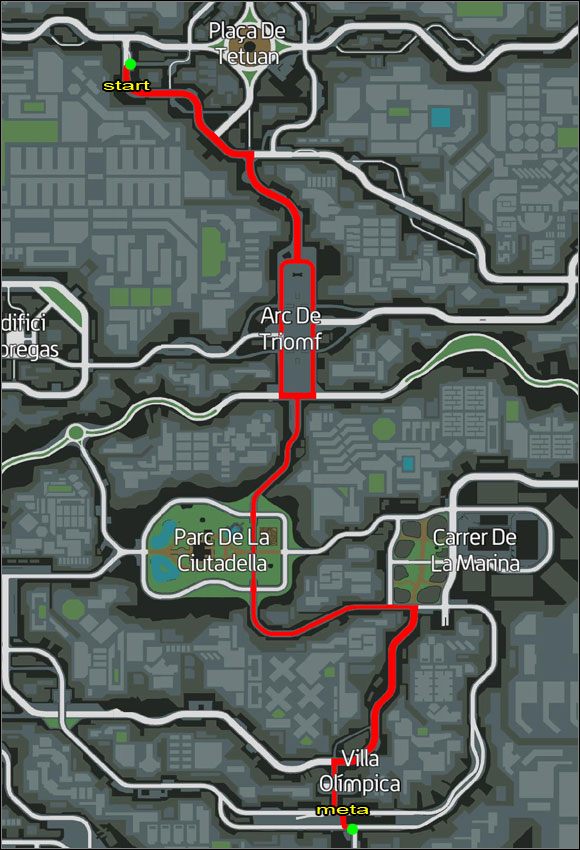 Proponowana trasa. - Ścigany (6-10) | Misje poboczne | Wheelman - Wheelman - poradnik do gry