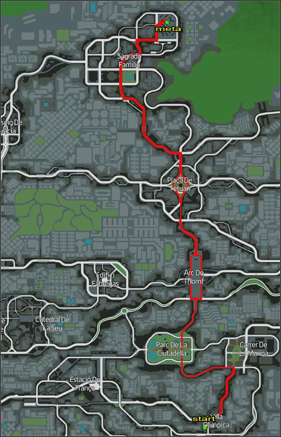 Proponowana trasa. - Ścigany (11-15) | Misje poboczne | Wheelman - Wheelman - poradnik do gry