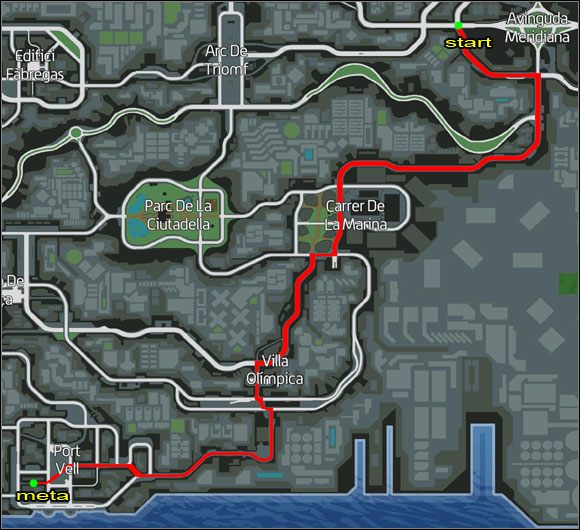 Proponowana trasa. - Ścigany (11-15) | Misje poboczne | Wheelman - Wheelman - poradnik do gry