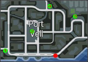 Lokalizacja teczek oraz miejsca zrzutu. - Gorący towar (11-15) | Misje poboczne | Wheelman - Wheelman - poradnik do gry