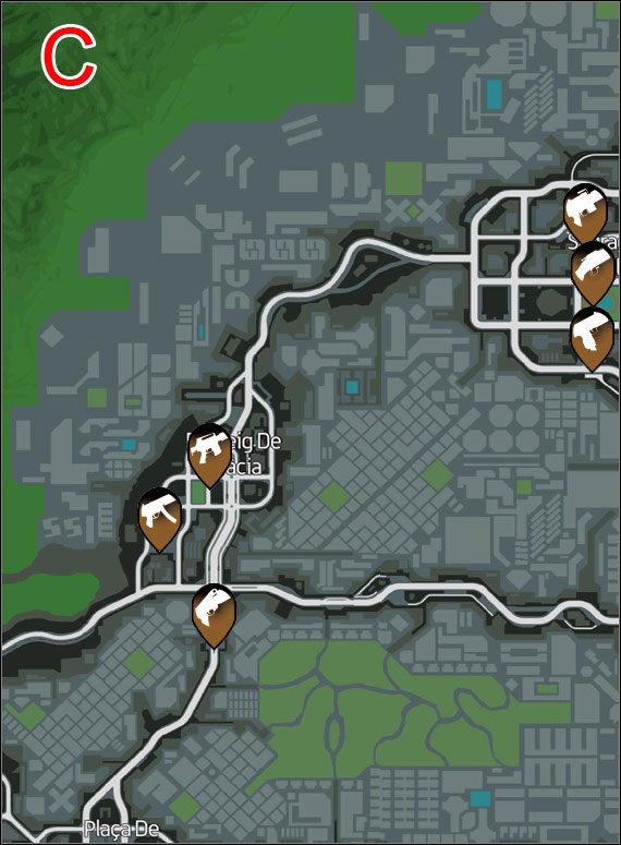 1 - Tajne składy broni (C-D) | Mapy | Wheelman - Wheelman - poradnik do gry