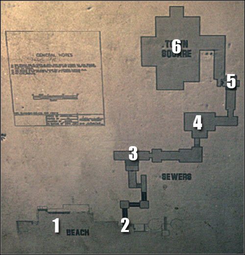 Oznaczenia na mapie: 1 - miejsce startu - Etap 39 - Tutorial (cz.1) - Assault on Dark Athena - Kroniki Riddicka: Assault on Dark Athena - poradnik do gry