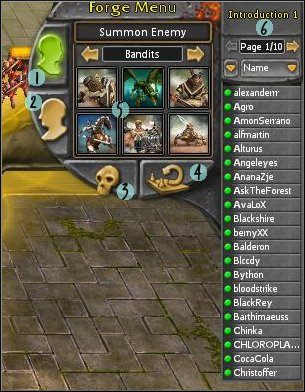 1, 2 - przyciski służące do przełączania strony, po której jesteś - jeśli chcesz wystawić swoje jednostki przeciwko sobie, musisz ich użyć - Interfejs w Forge | BattleForge - BattleForge - poradnik do gry