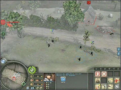 Na rozwidleniu dróg znajduje się kolejne (drugie) brytyjskie stanowisko przeciwpancerne strzeżone przez sporą liczbę Angoli - Misja 2 - Odwrót z Vilers-Bocage (cz.1) - As Tygrysów - Company of Heroes: Chwała Bohaterom - poradnik do gry