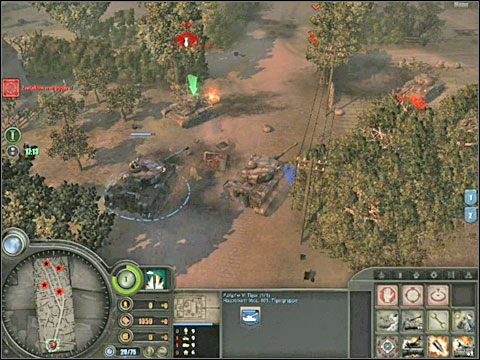 Nie zapominaj zamieniać zdobytych w trakcie walki punktów dowodzenia na ulepszenia dla swojego głównego Tygrysa - Misja 3 - Odrodzony as (cz.1) - As Tygrysów - Company of Heroes: Chwała Bohaterom - poradnik do gry