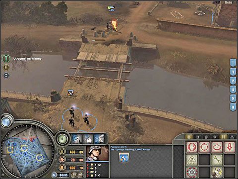 Odbijając garnizony na północnym brzegu stawiałbym na piechotę Luftlande uzbrojoną w panzerschrecki - Misja 2 - Oblężone miasto (cz.2) - Bitwa pod Falaise - Company of Heroes: Chwała Bohaterom - poradnik do gry