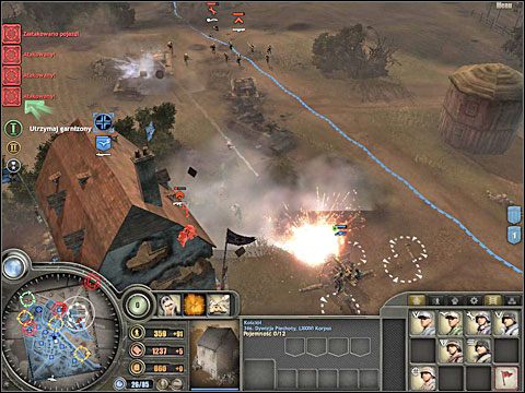 W pewnym momencie niemieckie dowództwo wesprze twoje starania posiłkami w postaci kilku czołgów (w tym świetna Pantera), drużyn piechoty szturmowej, saperów i transportera opancerzonego, które wjadą na planszę drogą od południa - Misja 2 - Oblężone miasto (cz.2) - Bitwa pod Falaise - Company of Heroes: Chwała Bohaterom - poradnik do gry