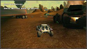 Dobiegnij do samochodu terenowego Scythe i wciśnij E, aby zasiąść za jego sterami - Opis przejścia - część druga - 01 | Advent Rising - Advent Rising - poradnik do gry