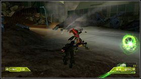 Najlepiej pędź nadal przed siebie, rzucając się do przodu, gdy widzisz, że pociski lecą w Twą stronę - Opis przejścia - część druga - 01 | Advent Rising - Advent Rising - poradnik do gry