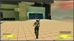 Teraz weź udział w walce na dziedzińcu, kierując się od razu na jego drugi koniec - Opis przejścia - część druga - 02 | Advent Rising - Advent Rising - poradnik do gry