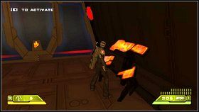 Wejdź do środka, zlikwiduj komitet powitalny i na końcu korytarza aktywuj dziwny panel - Opis przejścia - część trzecia - 01 | Advent Rising - Advent Rising - poradnik do gry