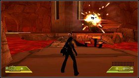 Środek transportu znajduje się po lewej stronie serca wulkanu - Opis przejścia - część piąta - 03 | Advent Rising - Advent Rising - poradnik do gry