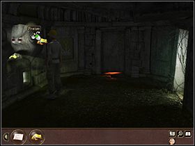 Teraz wystarczy, by Max w górnych otworach z tyłu wykrzywionej gęby zainstalował czerwone świetlówki oraz żabę, a dymiąca na czerwono i rechocząca morda okazuje się najlepszym straszakiem na strażnika, który po prostu ucieka - Indonezja - dżungla | Tajne akta 2 Puritas Cordis - Tajne akta 2: Puritas Cordis - poradnik do gry