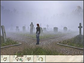 Na cmentarzu dziewczyna dochodzi do kolejnych skrzyżowań, na każdym z nich musi podjąć decyzję, w którą stronę iść - Francja- Paryż (cz.1) | Tajne akta 2 Puritas Cordis - Tajne akta 2: Puritas Cordis - poradnik do gry