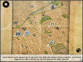 Ponownie zagaduje siedzącego na ławce kloszarda, wypytuje go o mozaikę i jasnoniebieskie kostki, a konkretnie - gdzie mogłaby odnaleźć te brakujące do uruchomienia mechanizmu - Francja- Paryż (cz.2) | Tajne akta 2 Puritas Cordis - Tajne akta 2: Puritas Cordis - poradnik do gry