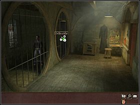 Maszeruje korytarzem na podwórko z grobami, a stamtąd kieruje się w prowadzące na dziedziniec przejście po lewej - Francja - Zamek (cz.1) | Tajne akta 2 Puritas Cordis - Tajne akta 2: Puritas Cordis - poradnik do gry