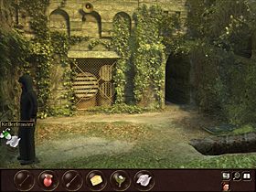 Mężczyzna wędruje do magazynu, gdzie skorzystawszy z maszyny do szycia, zszywa ze sobą chusteczki, otrzymując dużą chustę - Francja - Zamek (cz.2) | Tajne akta 2 Puritas Cordis - Tajne akta 2: Puritas Cordis - poradnik do gry