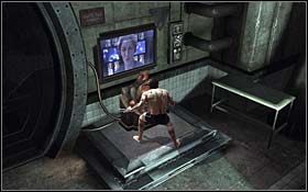 W pomieszczeniu z zatopionym stworem pozbądź się przeciwników, po czym podejdź do ekrany w lewej części - Strykers Offer (cz.1) | Rozdział 1 Origins | X-Men Origins Wolverine - X-Men Origins: Wolverine - poradnik do gry