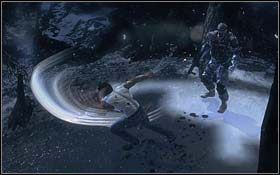 Po przerywniku filmowym wejdź po skałach na wyżej położony teren - Ambush | Rozdział 2 The Frozen Tundra | X-Men Origins Wolverine - X-Men Origins: Wolverine - poradnik do gry