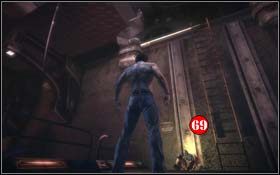 Skorzystaj z windy po drugiej stronie i przejdź w prawo, mijając urządzenie zasilające, do końca pomieszczenia - Aim for the Head (cz.1) | Rozdział 3 Days of Future Beginnings - X-Men Origins: Wolverine - poradnik do gry