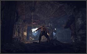 Zeskocz do dziury i zabierz nieśmiertelnik , po czym wejdź znowu na górę i wskocz na linę - The Beginning of the End (cz.1) | Rozdział 5 The Wolverine - X-Men Origins: Wolverine - poradnik do gry