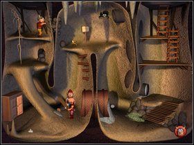 Teraz użyj patyka na kluczu koło pająka - Etap siódmy - Tunel | Gobliiins 4 - Gobliiins 4 - poradnik do gry