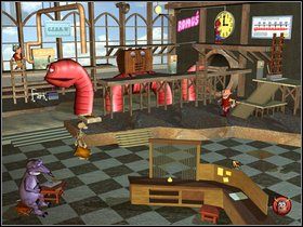 Posadź Sztrenkfa na prądocyklu , a gdy światełka karmiarki zaczną migać, niech użyje jej Thrabs - Etap ósmy - Krecia stacja | Gobliiins 4 - Gobliiins 4 - poradnik do gry