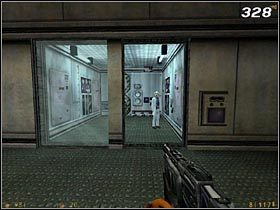 W kolejnym pomieszczeniu pozbądź się licznej grupy Vortigauntów i Headcrabów, a następnie naładuj kombinezon za pomocą wiszącego na ścianie urządzenia H - [Opis przejścia Half-Life] Apprehension - cz. 2 - Half-Life - poradnik do gry