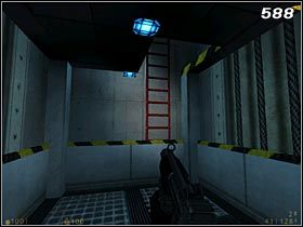 Gdy znajdziesz się na ostatnim szczeblu drabiny, bez trudu zauważysz, że wejście na poziom B jest otwarte [#589] , ale żeby się tam dostać, trzeba będzie wykonać długi skok - [Opis przejścia Half-Life] Lambda Core - cz. 2 - Half-Life - poradnik do gry