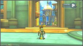 Przeskocz na sąsiednią szynę, gdy pociąg będzie jechał z naprzeciwka - Metropolis, Planet Kerwan | Opis przejścia - Ratchet & Clank: Tools of Destruction - poradnik do gry