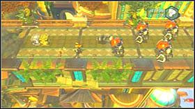 Po wskoczeniu na szynę unikaj lasera nie przyjaciół - Metropolis, Planet Kerwan | Opis przejścia - Ratchet & Clank: Tools of Destruction - poradnik do gry