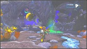 Idź na wprost, omiń skałę i wyskocz z zielonej kładki - Apogee Space Station, Nundac Asteroid Ring | Opis przejścia - Ratchet & Clank: Tools of Destruction - poradnik do gry